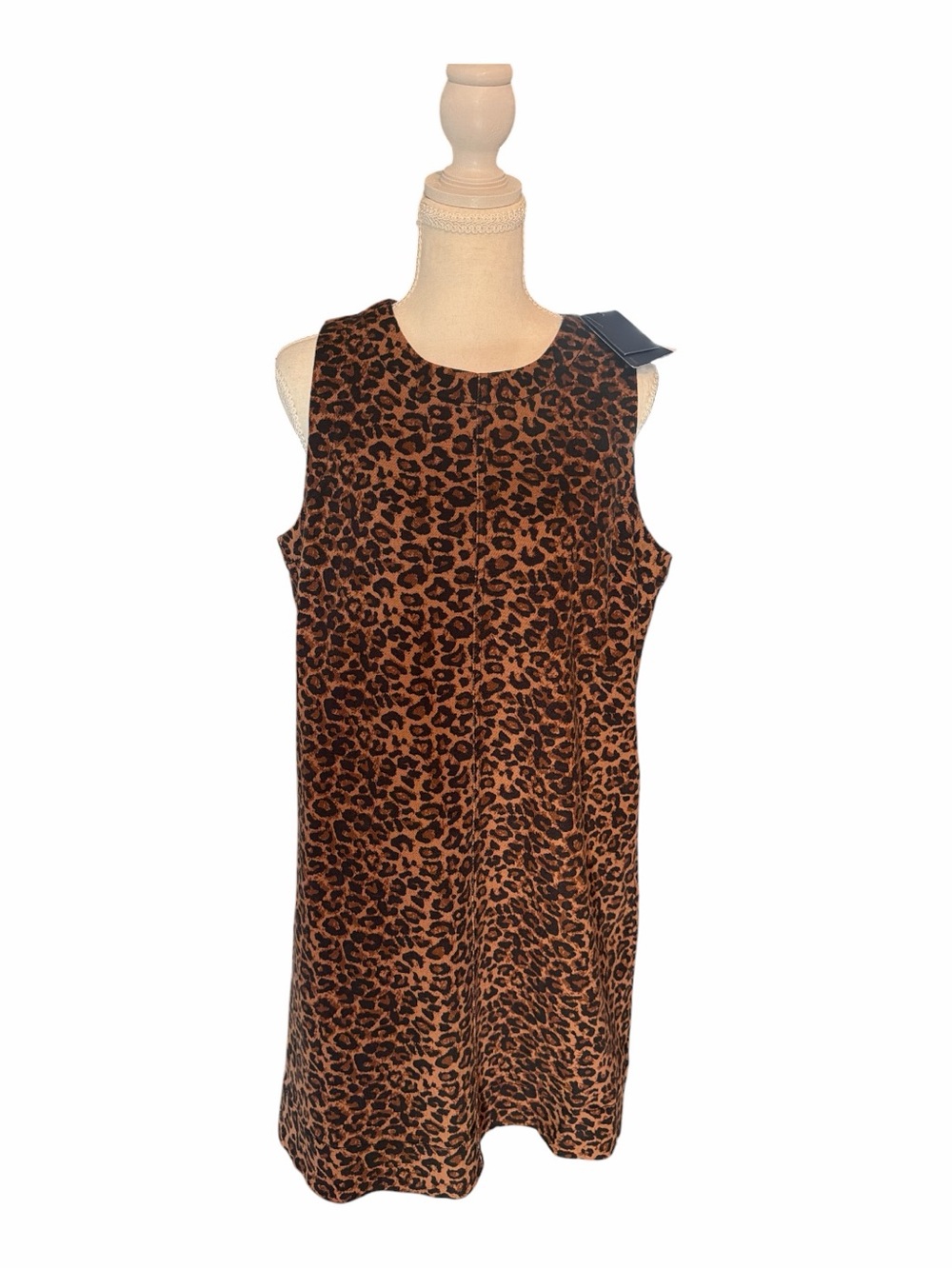 Skies Are Blue Leopard Print Sleeveless Shift Dress NWT Medium